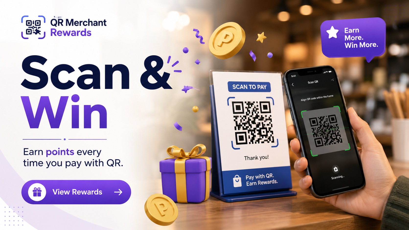 Scan and Win QR merchant rewards promotion